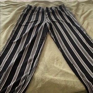 Black and white flared pants